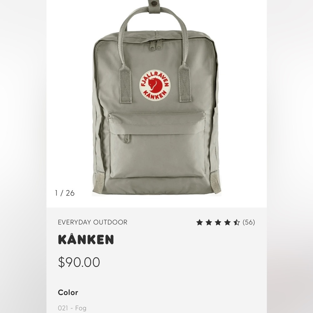 Fjallraven Kanken Original Backpack (never used but no tag)